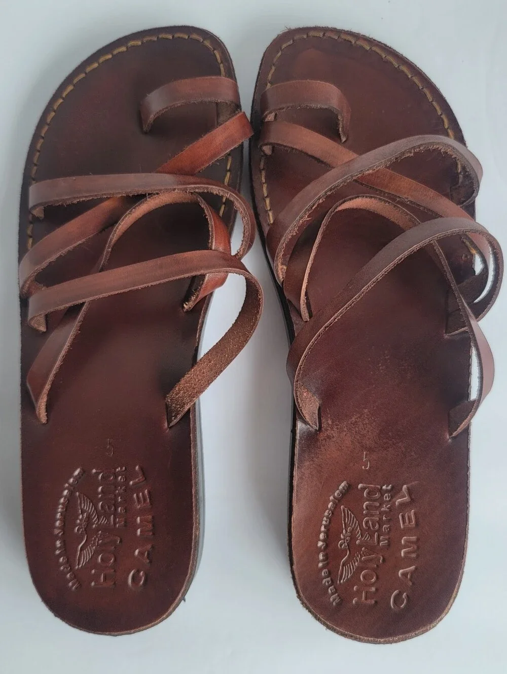 Holy Land Camel Jesus Sandals Leatger Brown Men's Suze 12